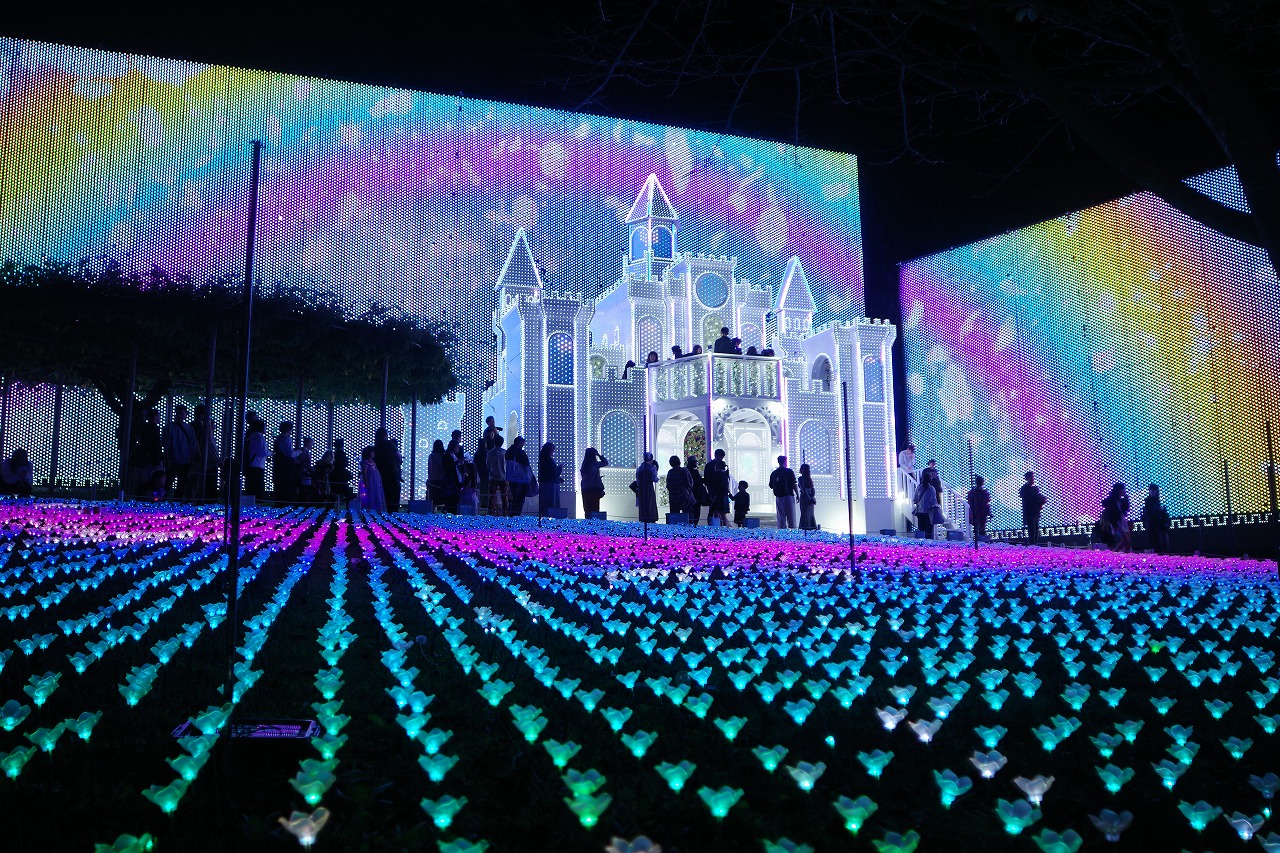 栃木県足利市のあしかがフラワーパークのイルミネーション