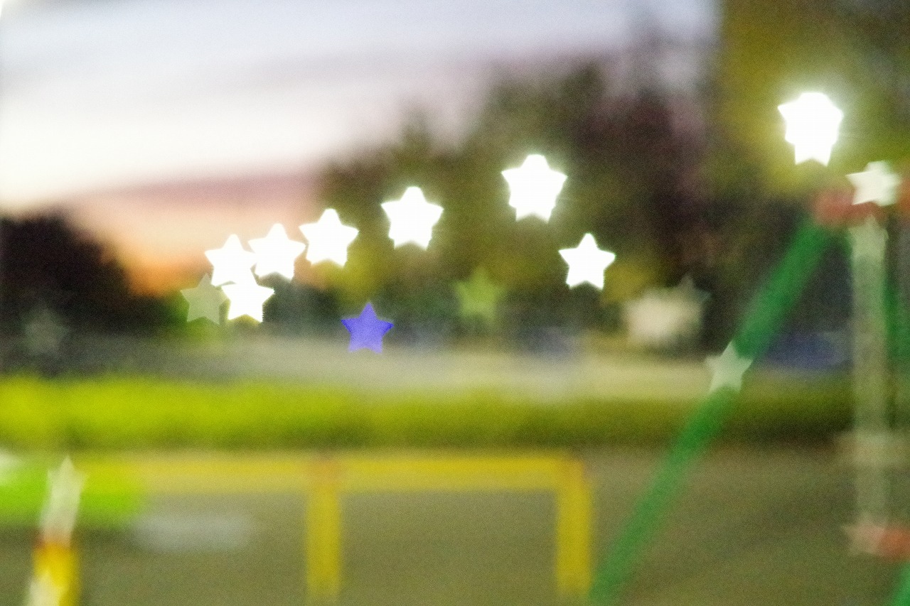 群馬県太田市の太田市運動公園の風鈴と花