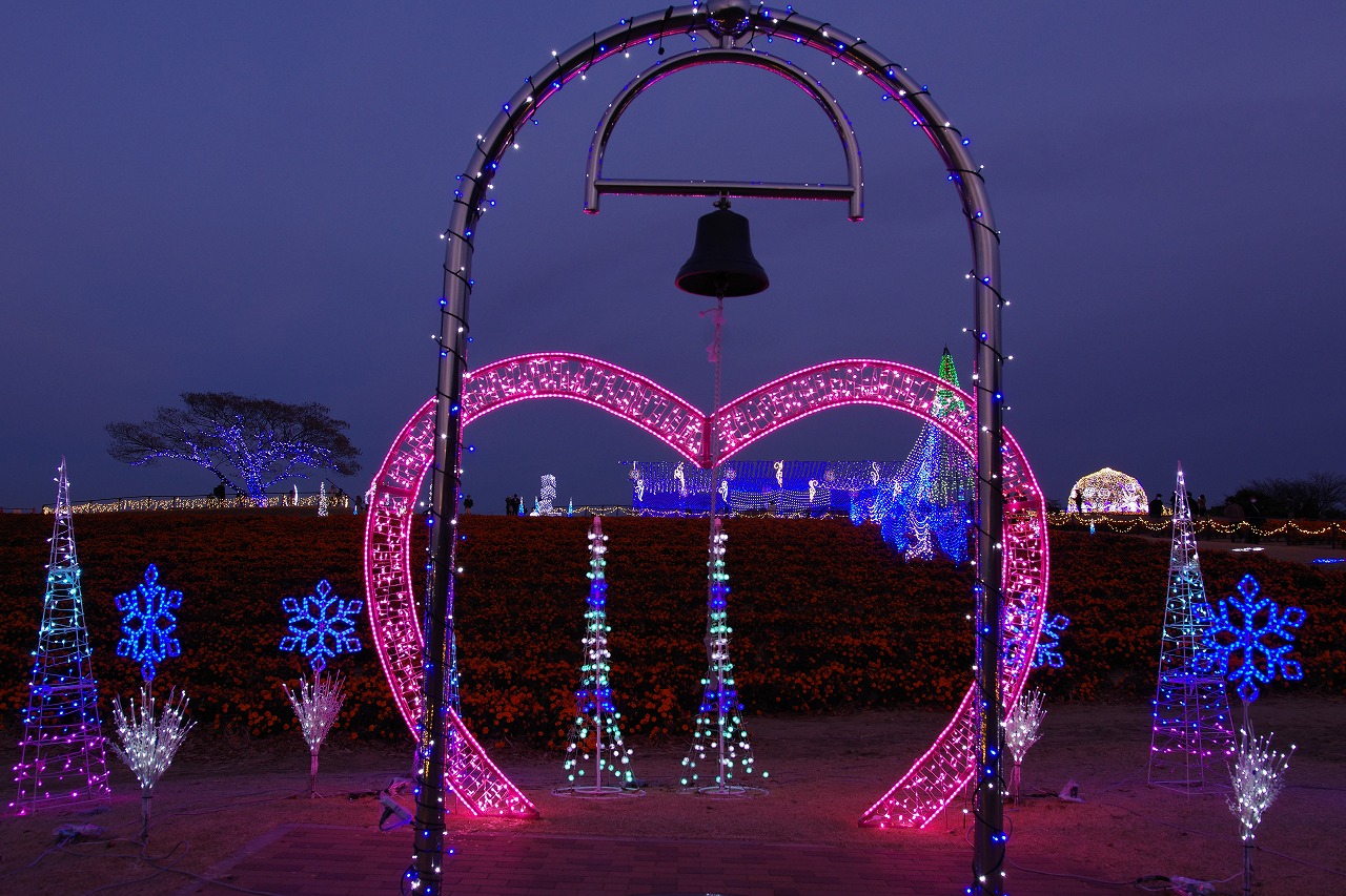 埼玉県本庄市のマリーゴールドの丘公園のイルミネーション