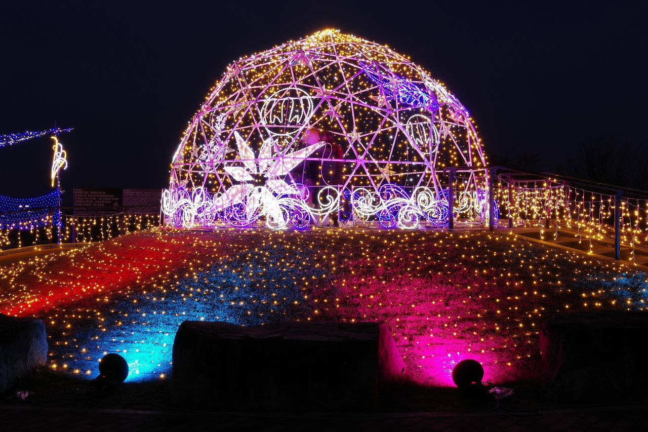 埼玉県本庄市のマリーゴールドの丘公園のイルミネーション
