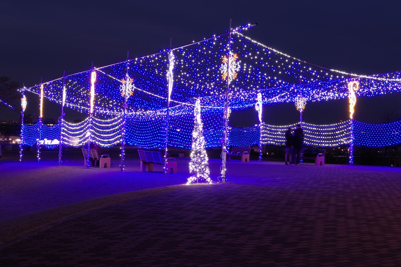 埼玉県本庄市のマリーゴールドの丘公園のイルミネーション