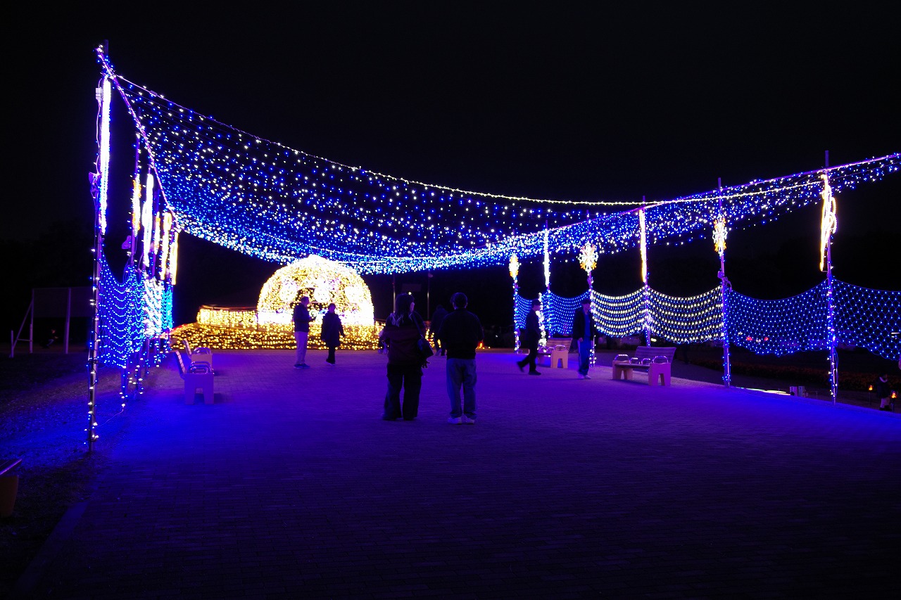 埼玉県本庄市のマリーゴールドの丘公園のイルミネーション