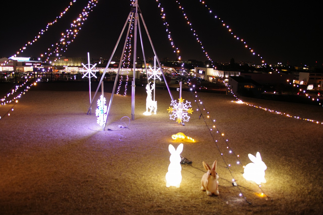 埼玉県本庄市のマリーゴールドの丘公園のイルミネーション