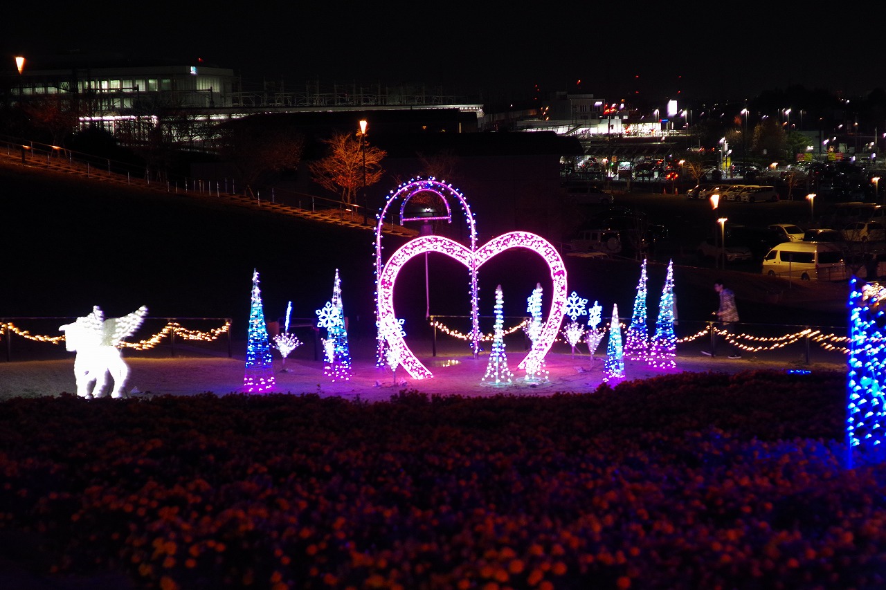 埼玉県本庄市のマリーゴールドの丘公園のイルミネーション